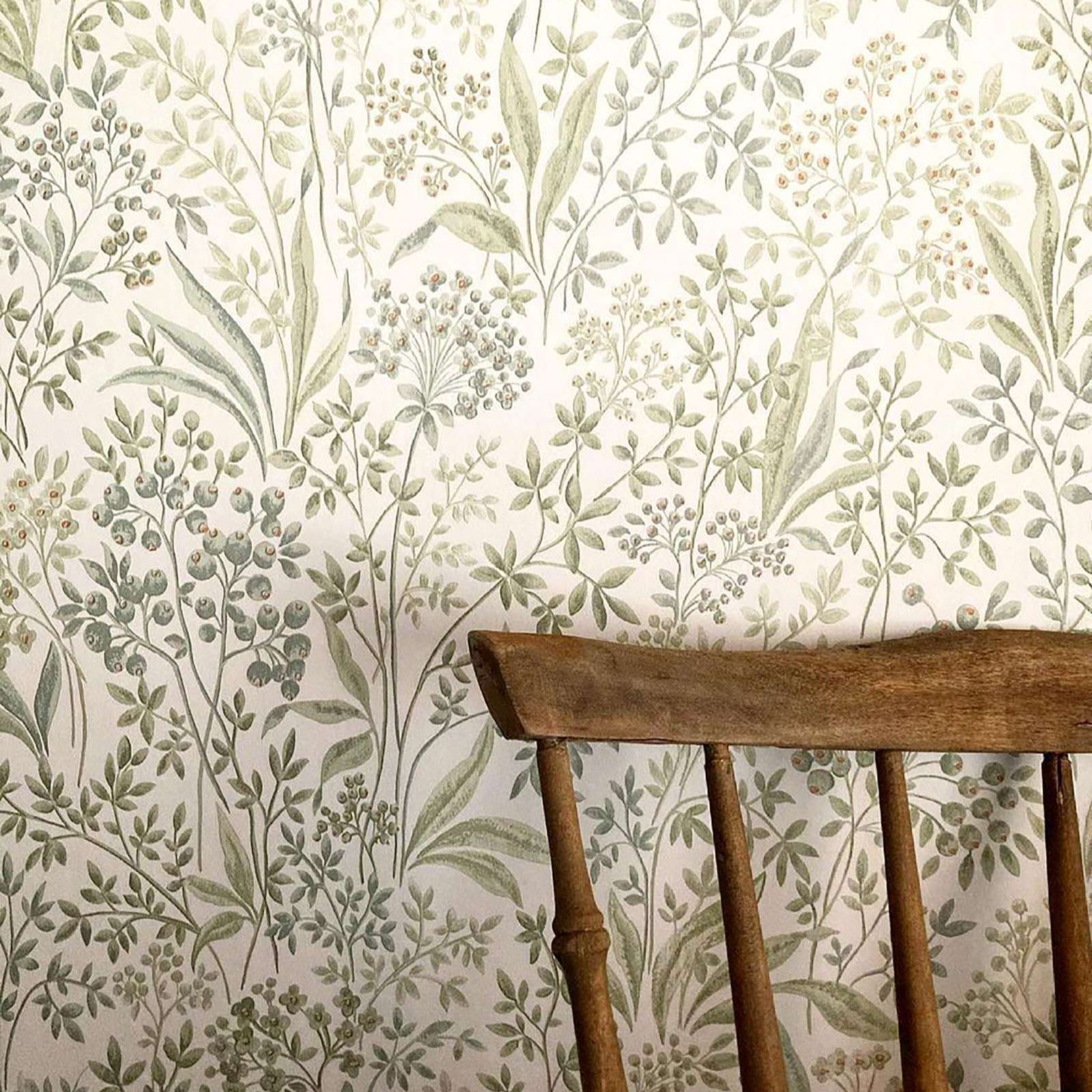 Herbal Wallpaper - ألوان مائية رسمت خلفية Nocturne مع