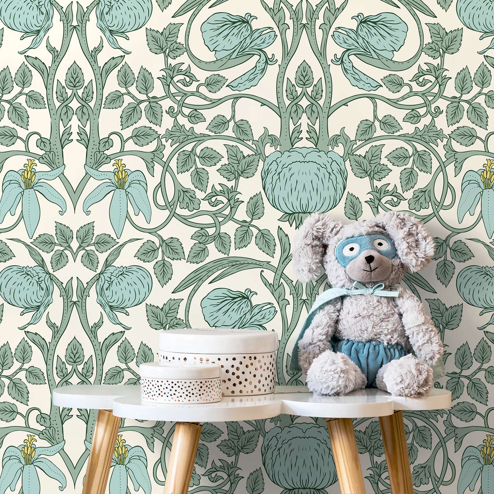 Herbal Wallpaper - ورق جدران الباستيل آرت نوفو، ورق