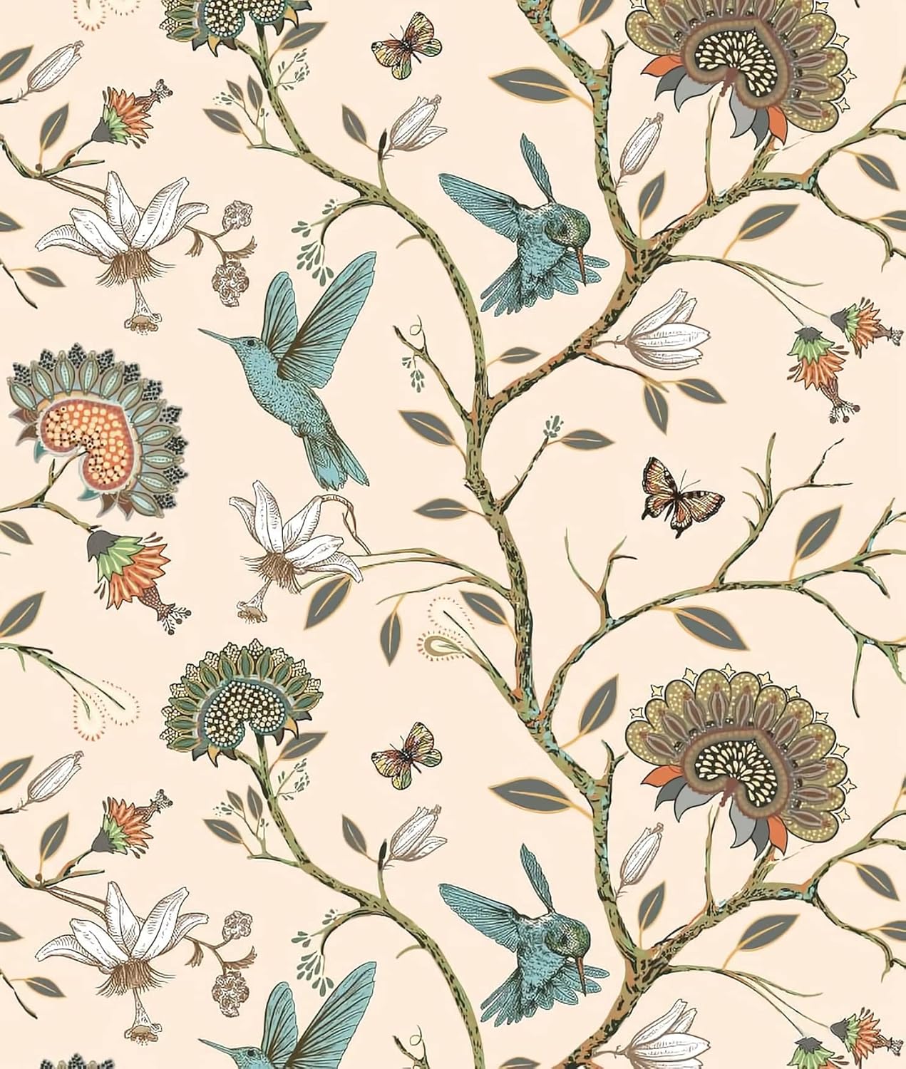 Herbal Wallpaper - ورق حائط على شكل طيور قابل
