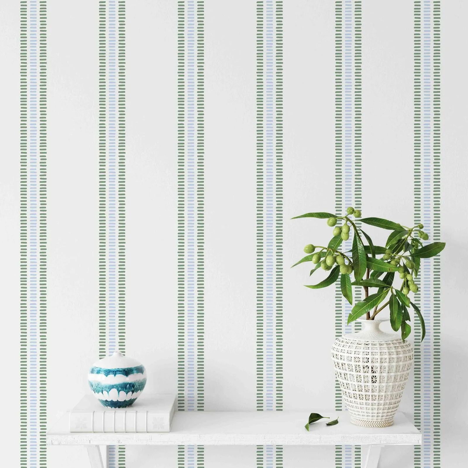 خطوط الصيف باللونين الأزرق الن - مراجعة Herbal Wallpaper وسعره