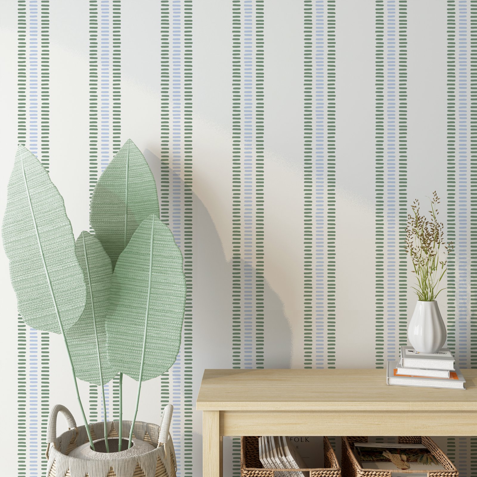خطوط الصيف باللونين الأزرق الن - مراجعة Herbal Wallpaper وسعره