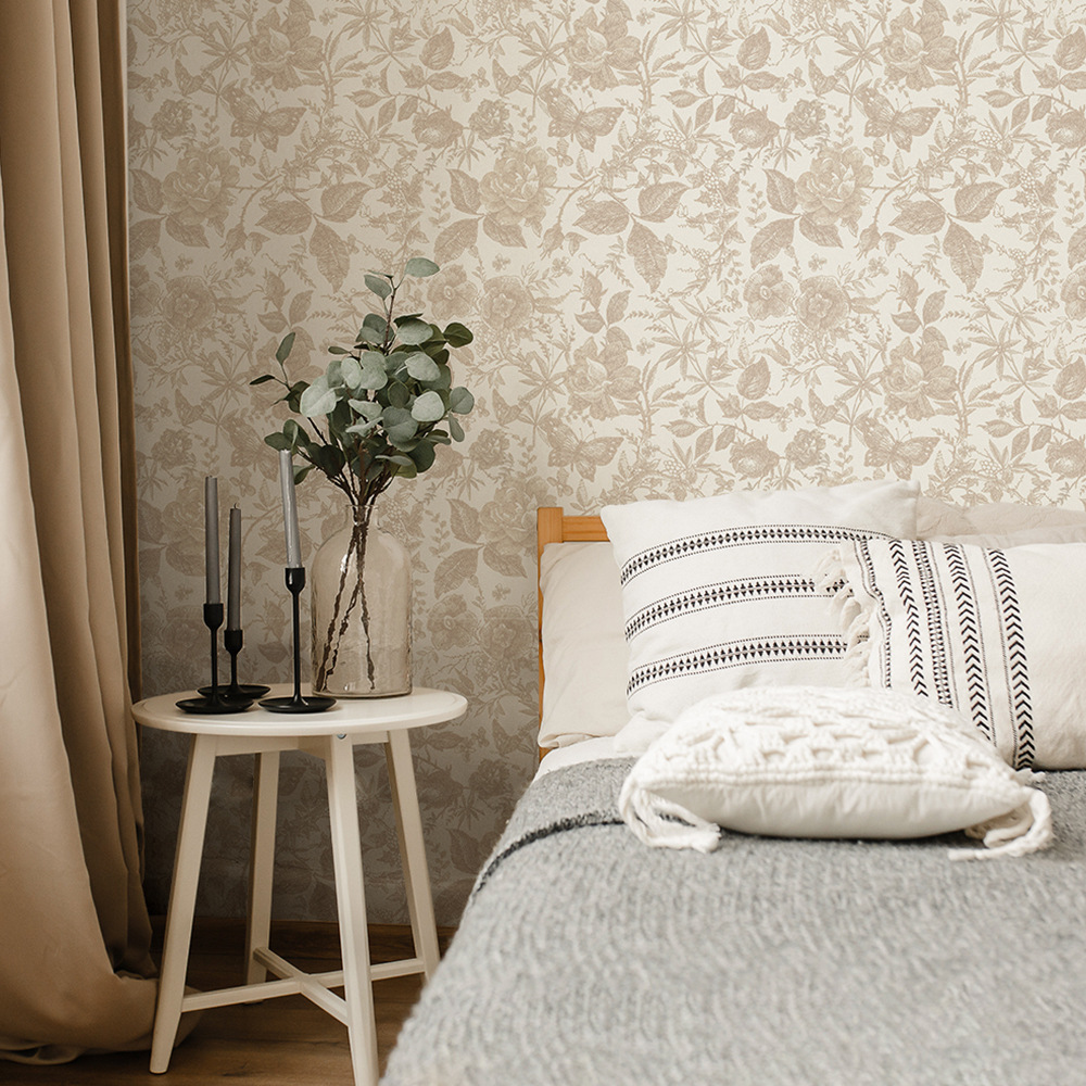 ورق جدران عتيق على شكل زهرة ال - مراجعة Herbal Wallpaper وسعره