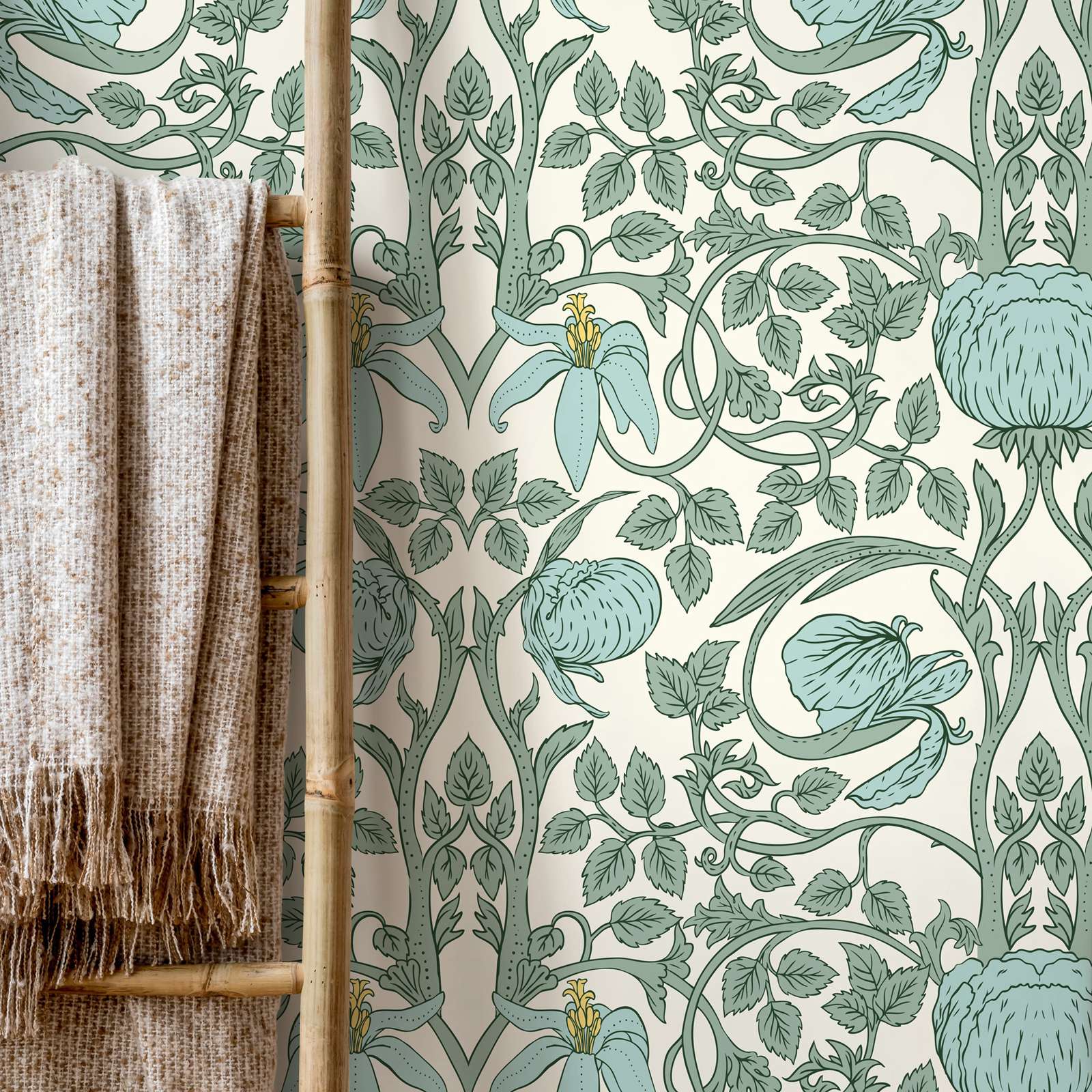 ورق جدران الباستيل آرت نوفو، و - مراجعة Herbal Wallpaper وسعره