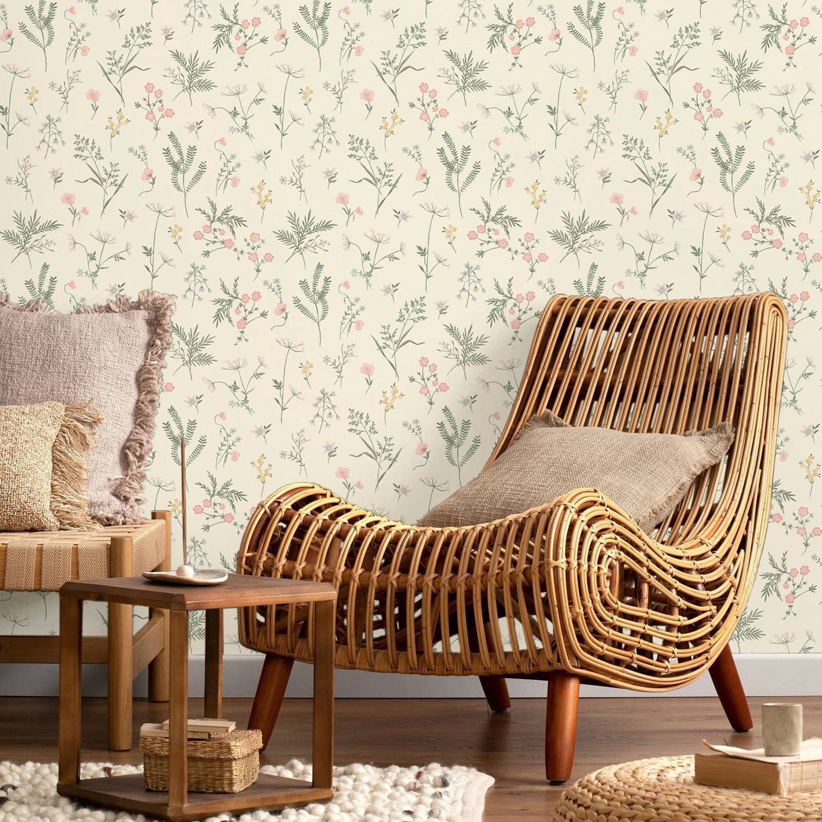 ورق جدران نباتي وردي مرجاني كر - مراجعة Herbal Wallpaper وسعره