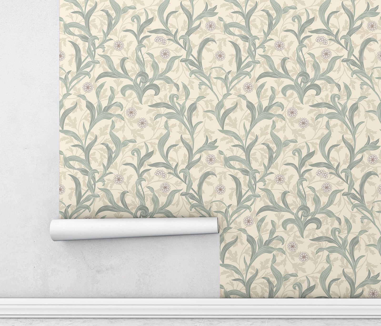 ورق جدران عتيق على شكل أوراق ز - مراجعة Herbal Wallpaper وسعره