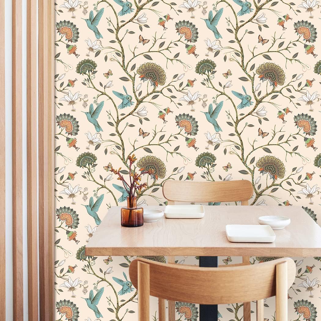 ورق حائط على شكل طيور قابل للإ - مراجعة Herbal Wallpaper وسعره