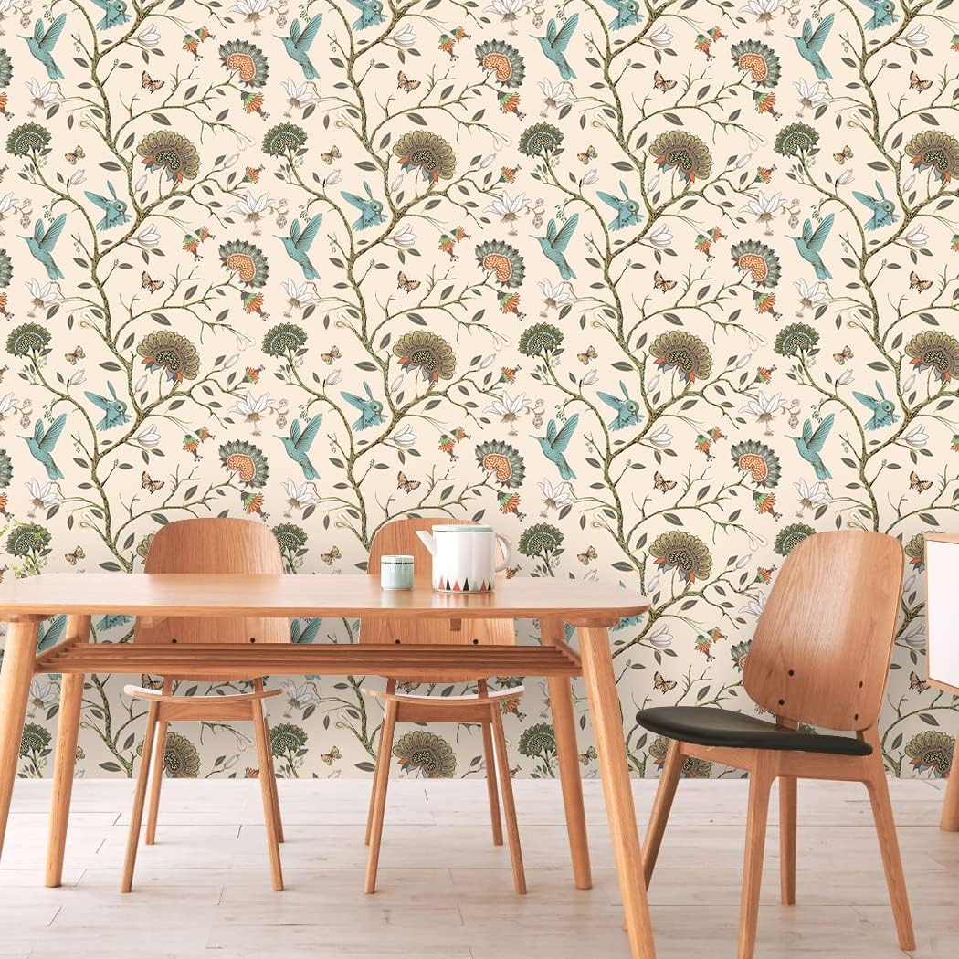 ورق حائط على شكل طيور قابل للإ - مراجعة Herbal Wallpaper وسعره