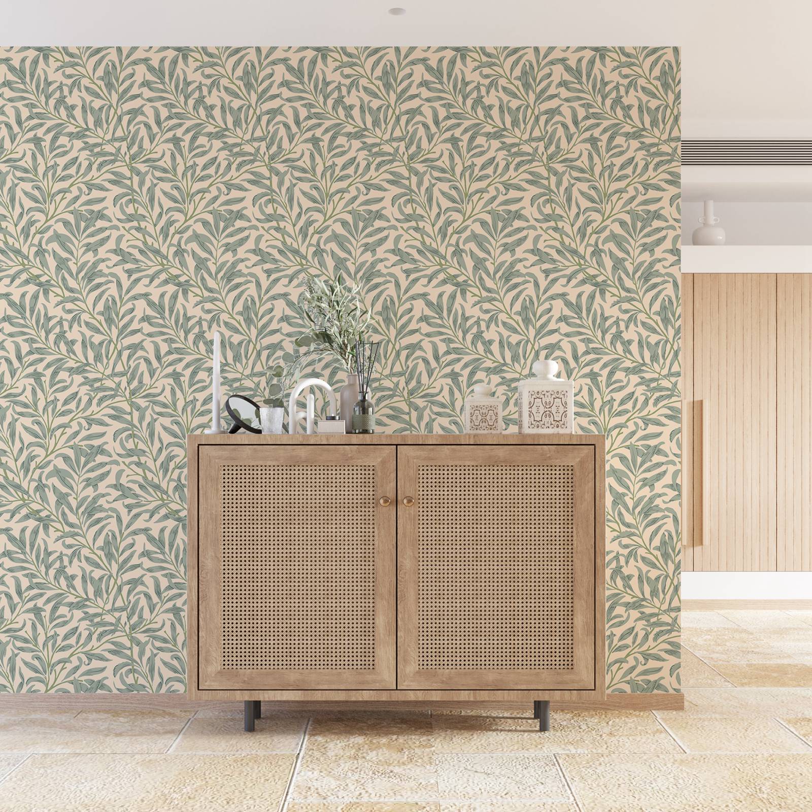 ورق جدران على شكل أوراق خضراء، - مراجعة Herbal Wallpaper وسعره