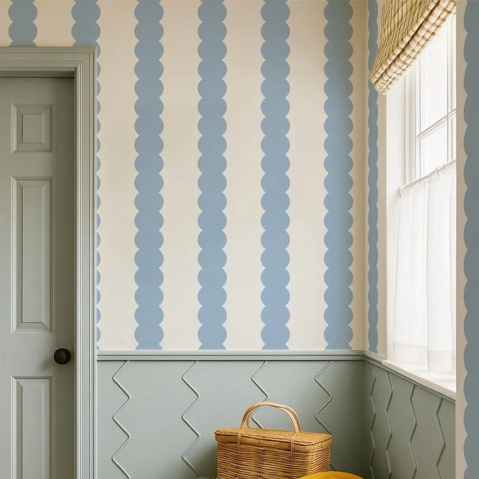 ورق جدران لاصق ذاتي بخطوط فقاع - مراجعة Herbal Wallpaper وسعره